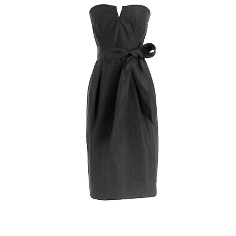 J Crew Belted Strapless Little Black Dress size 2P
